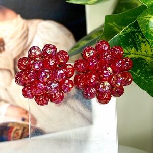 SCHIAPARELLI 1950s Iridescent Pink Earrings